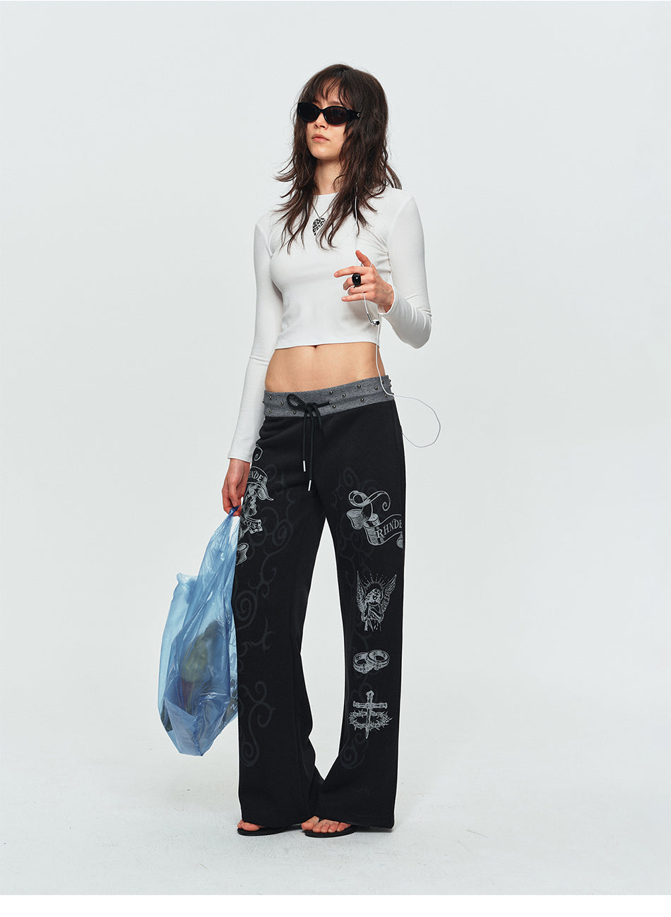 MADWITCH CROPPED RIBBED LONG TEE #C2026347