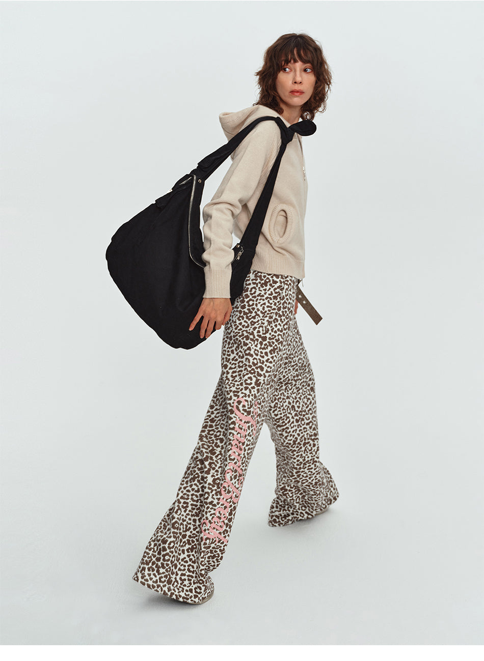 MADWITCH GRAPHIC-PRINT LEOPARD WIDE-LEG LOUNGE PANTS #C1070