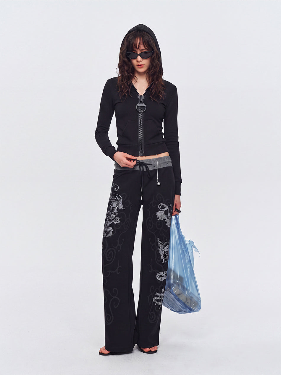 MADWITCH CROPPED CHUNKY-ZIP HOODIE #L2026590