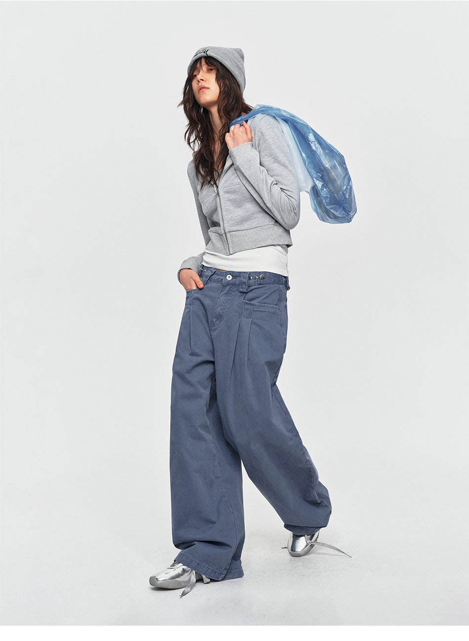 MADWITCH CROPPED SLIM-FIT ZIP HOODIE #C2026338
