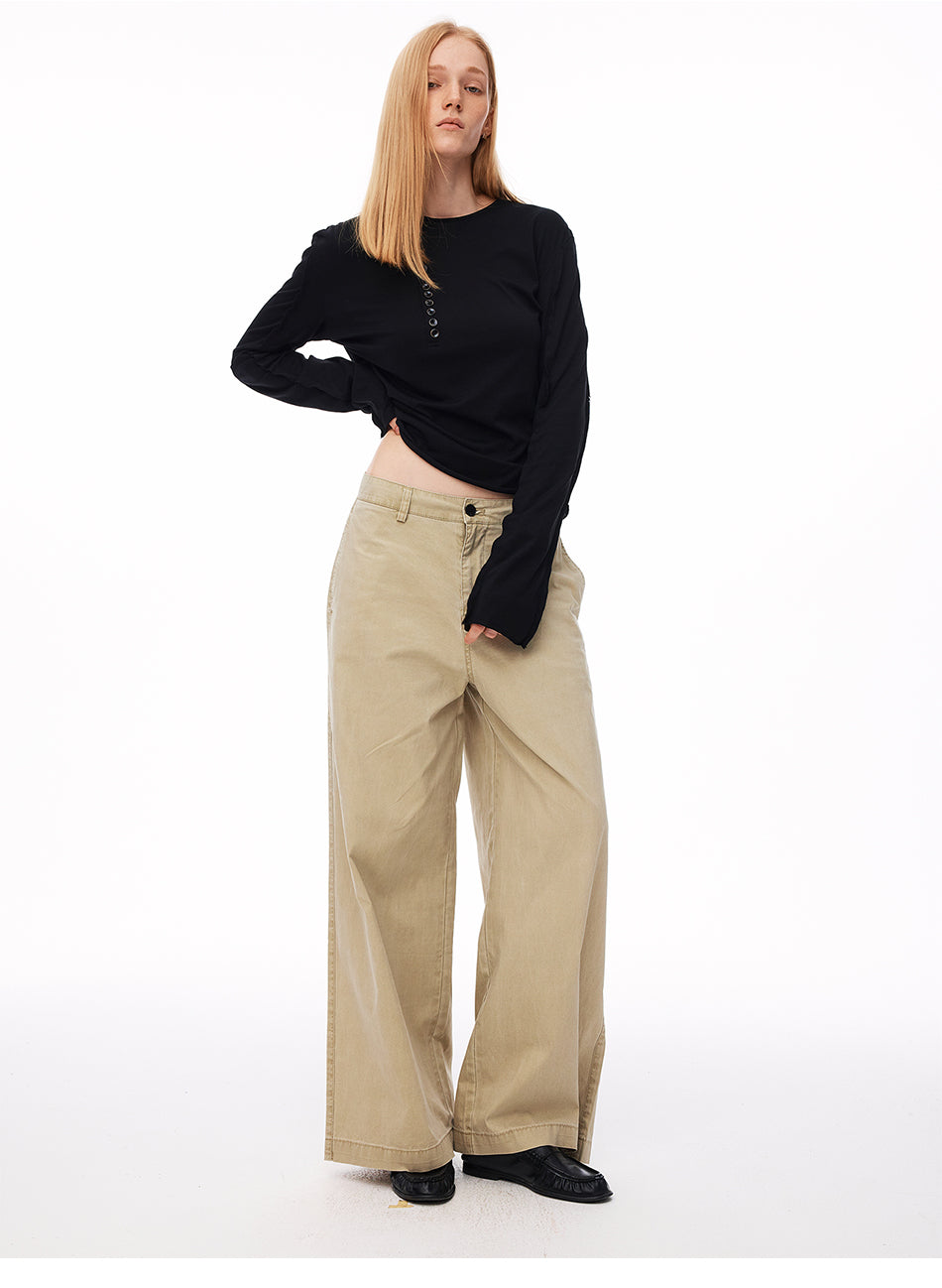 MADWITCH WASHED WIDE-LEG CARGO TROUSERS #CK61085