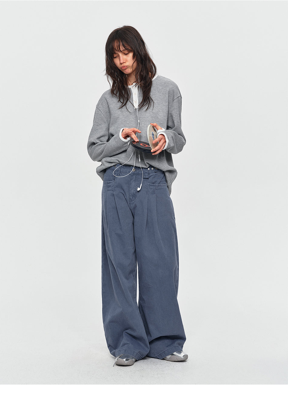MADWITCH ADJUSTABLE PLEATED WIDE-LEG JEANS #DR6315
