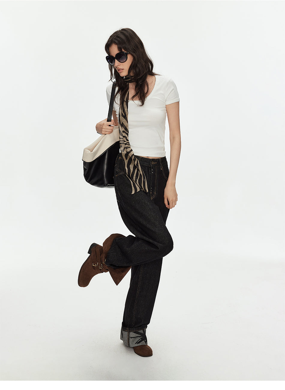 MADWITCH U-NECK FITTED TEE #L0208