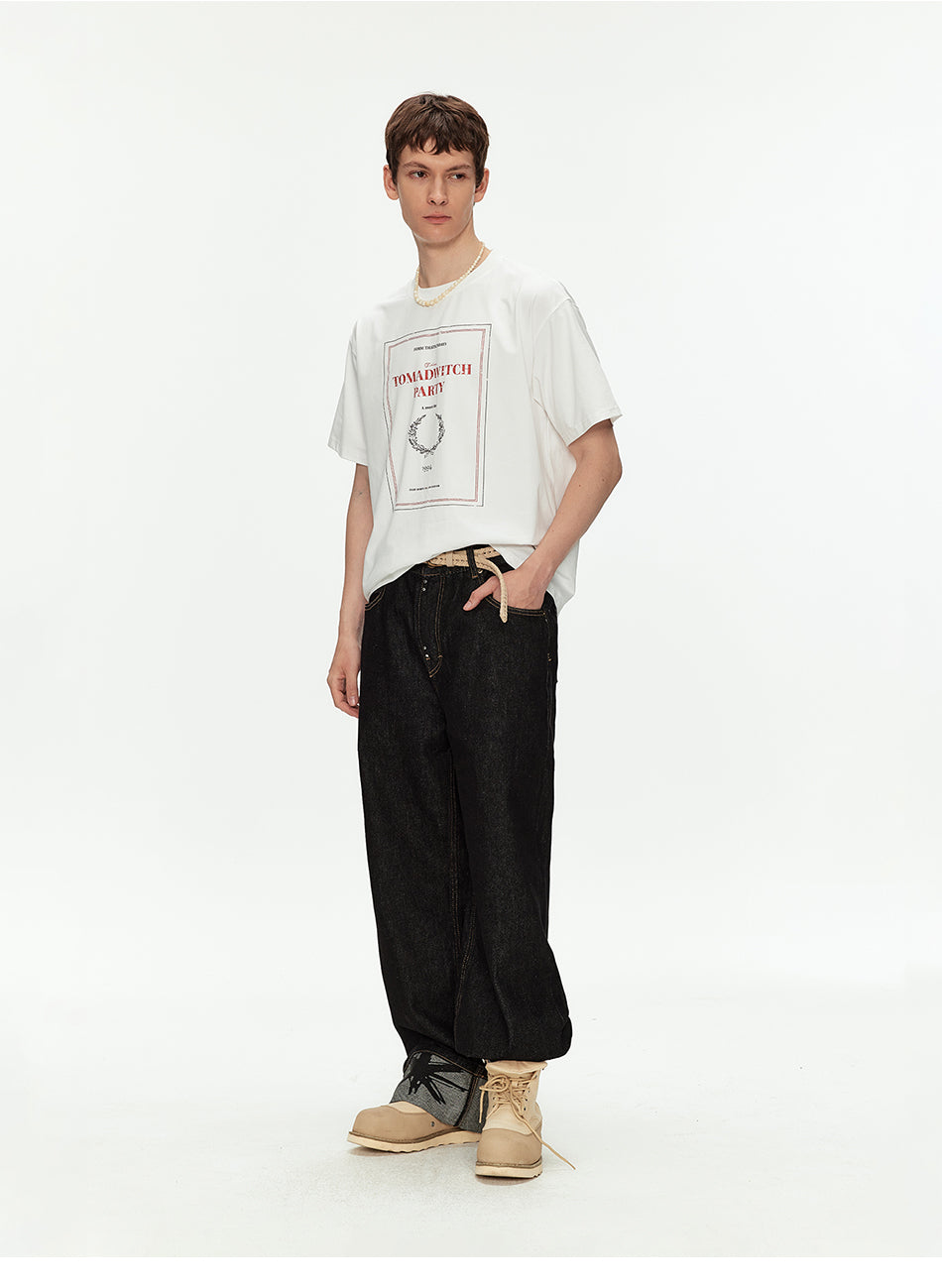 MADWITCH WHEAT PRINT RELAXED TEE #M2020