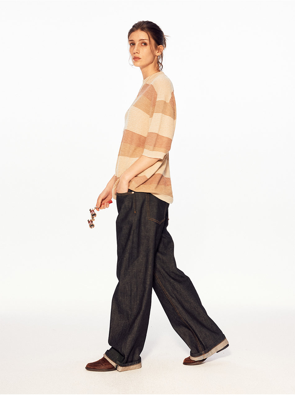 MADWITCH VINTAGE STRIPE QUARTER SLEEVE TEE #27509
