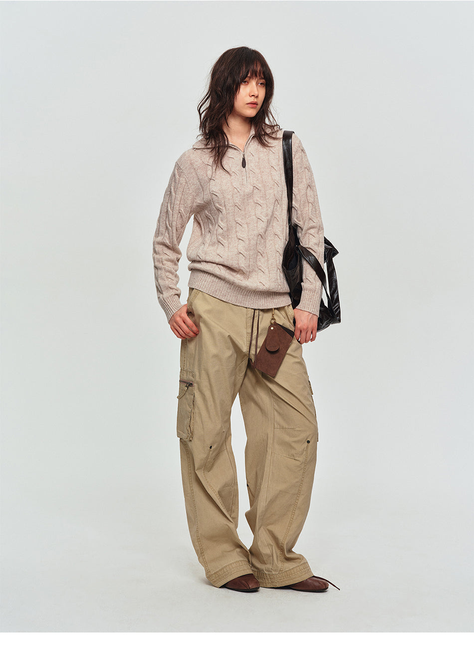 MADWITCH PANELED MULTI-POCKET CARGO PANTS #CK61019