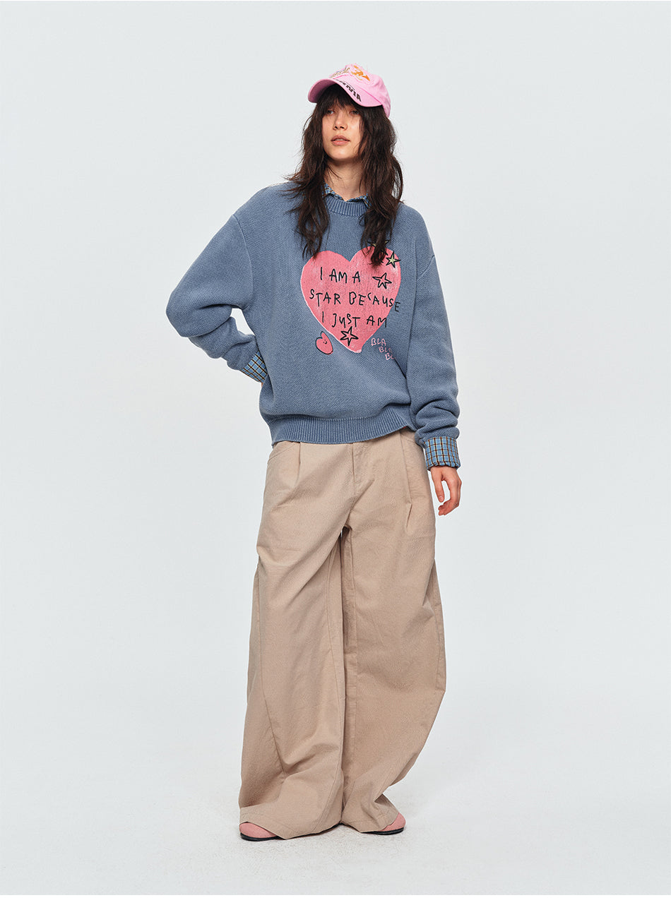 MADWITCH GRAFFITI HEART OVERSIZED SWEATER #MY2609