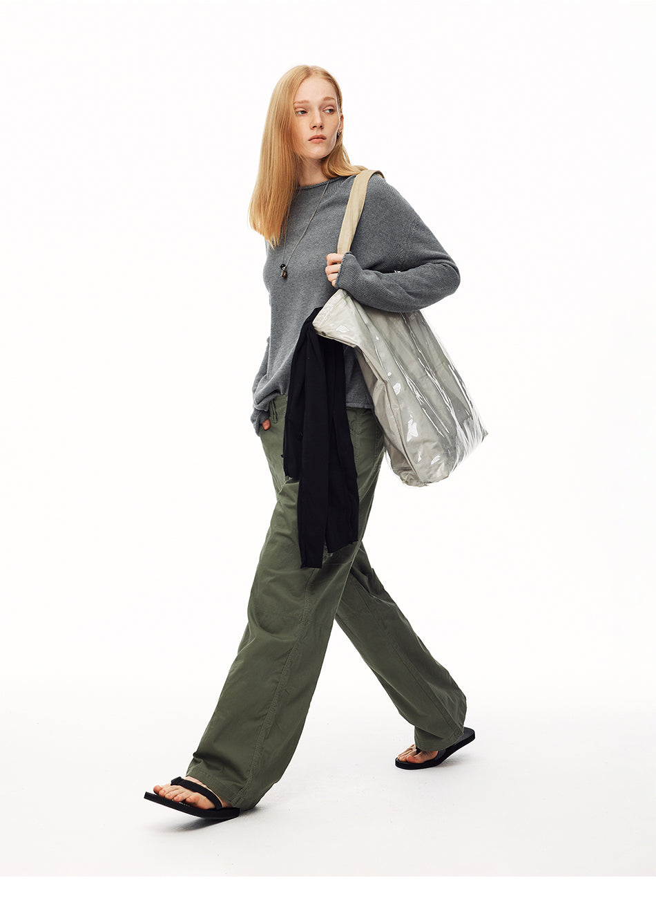 MADWITCH MINIMALIST MOCK NECK ROLL EDGE KNIT SHIRT #MYC021