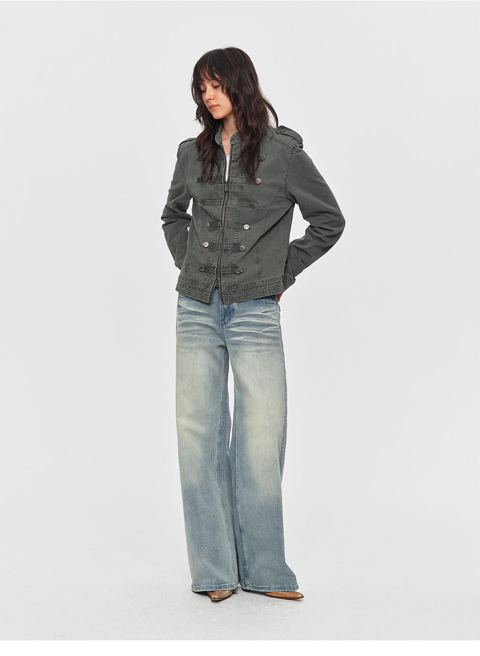 MADWITCH WASHED NAPOLEON STAND-COLLAR JACKET #26W60
