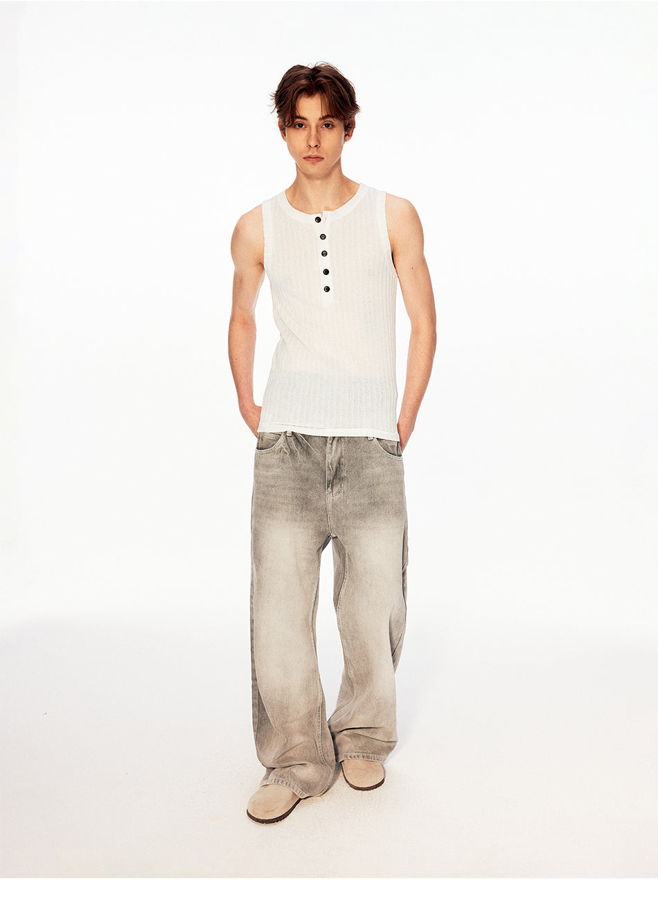 MADWITCH HENLEY RIBBED SLEEVELESS TOP #AW26006