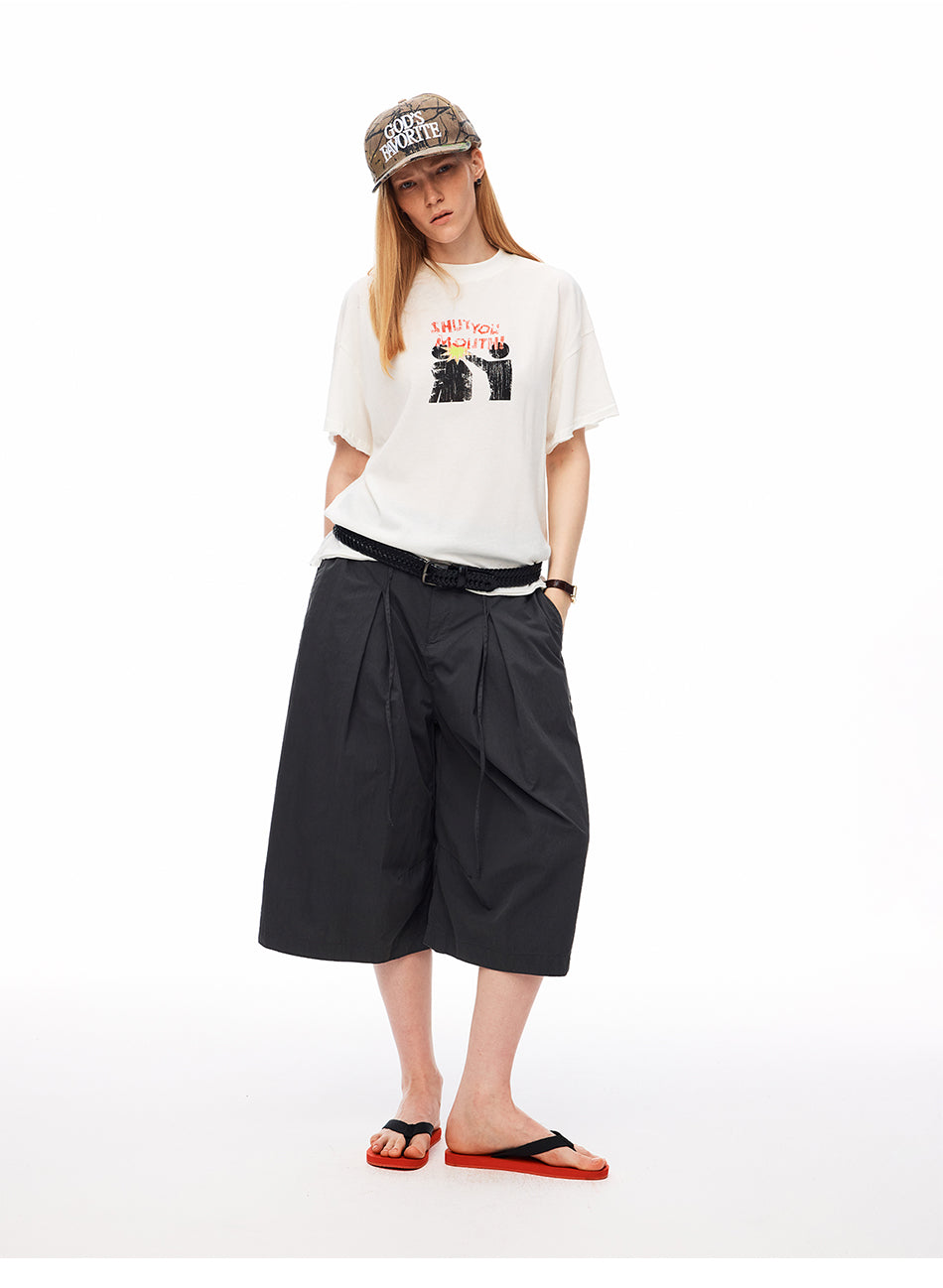 MADWITCH DISTRESSED SLOGAN SILHOUETTE GRAPHIC TEE #TC137