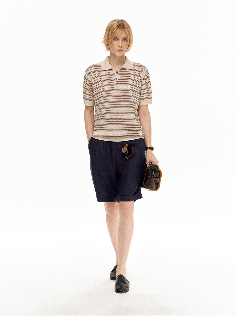 MADWITCH LINEN STRIPE POLO #86138