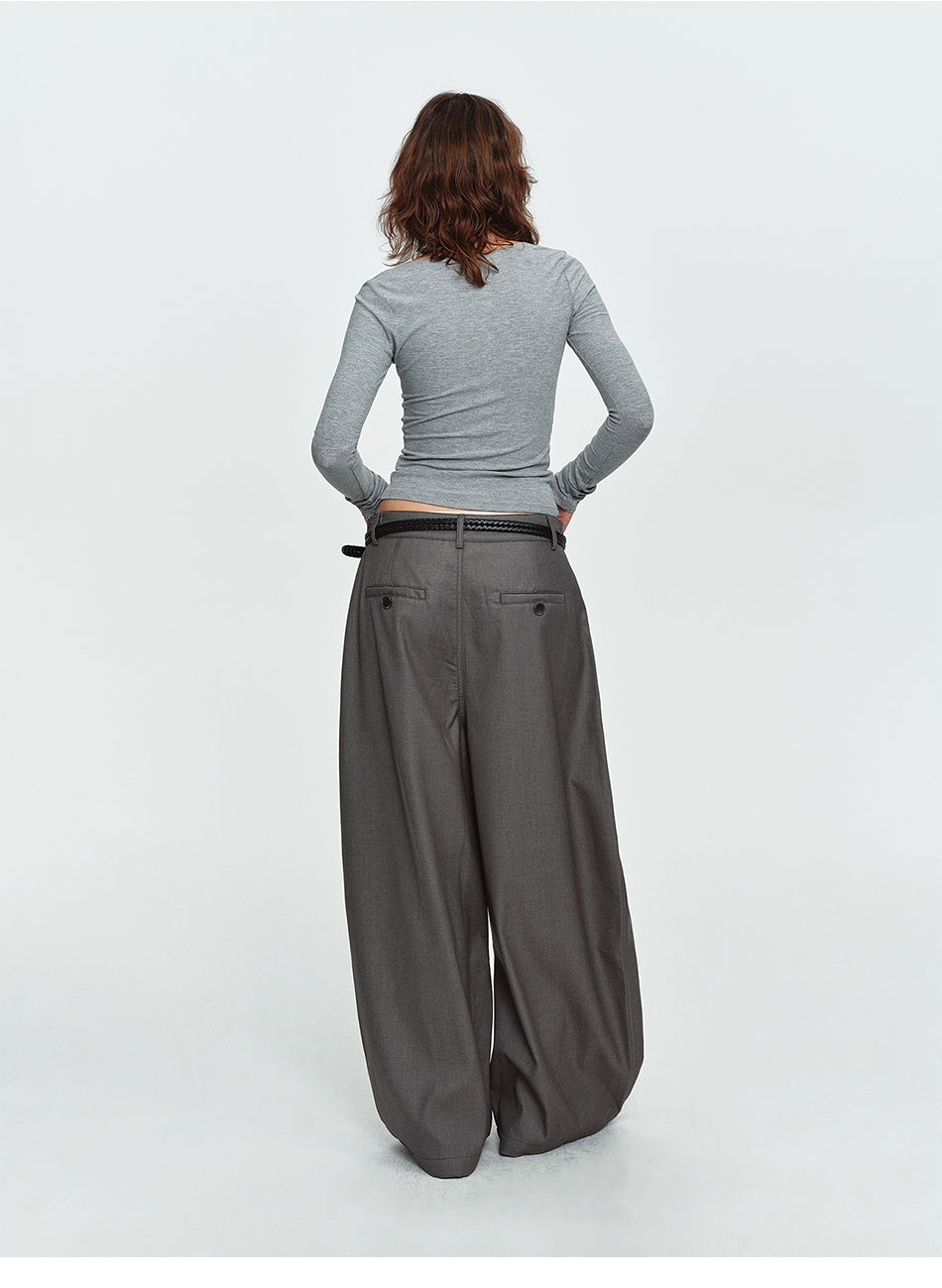 MADWITCH ADJUSTABLE TAILORED WIDE-LEG TROUSERS #26203