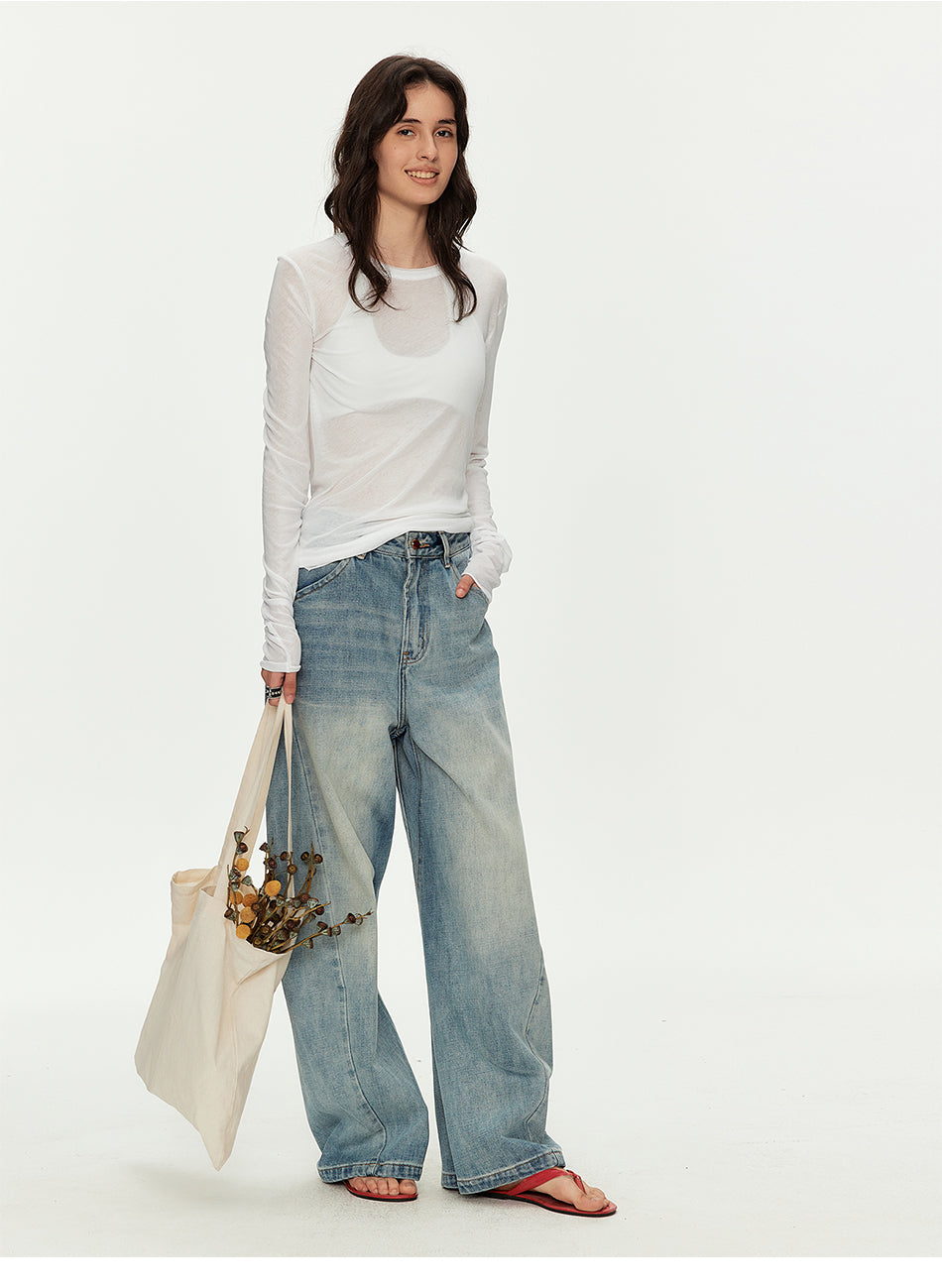 MADWITCH SHEER RELAXED LONG TEE #GPTC126N