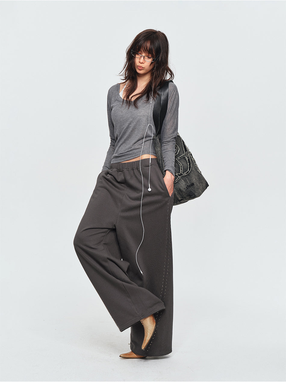 MADWITCH LYOCELL SEAMED V-NECK TEE #G26507