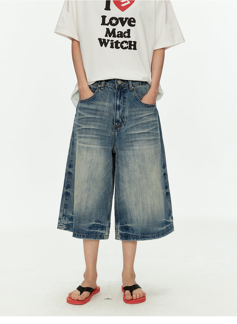 MADWITCH WASHED PARIS BUCKLE JEANS #CK9815D