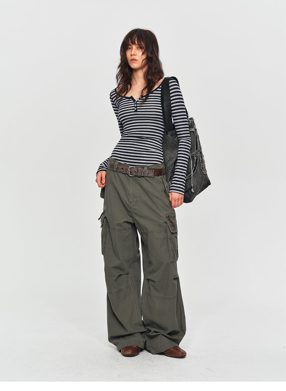 MADWITCH VINTAGE DISTRESSED CARGO PANTS #CK61082