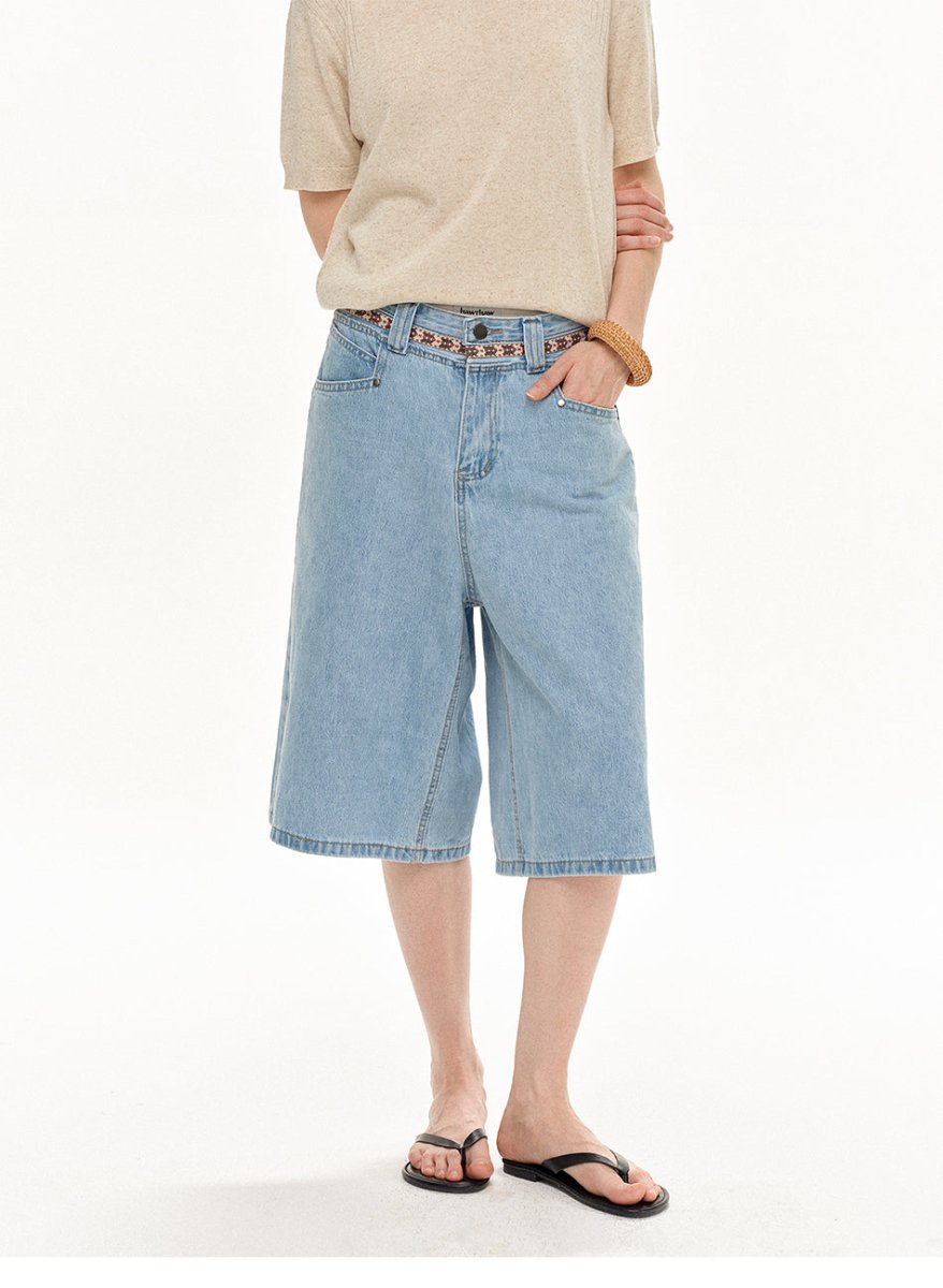 MADWITCH MINIMALIST DENIM CAPRI PANTS RK240 - MadWitch Store