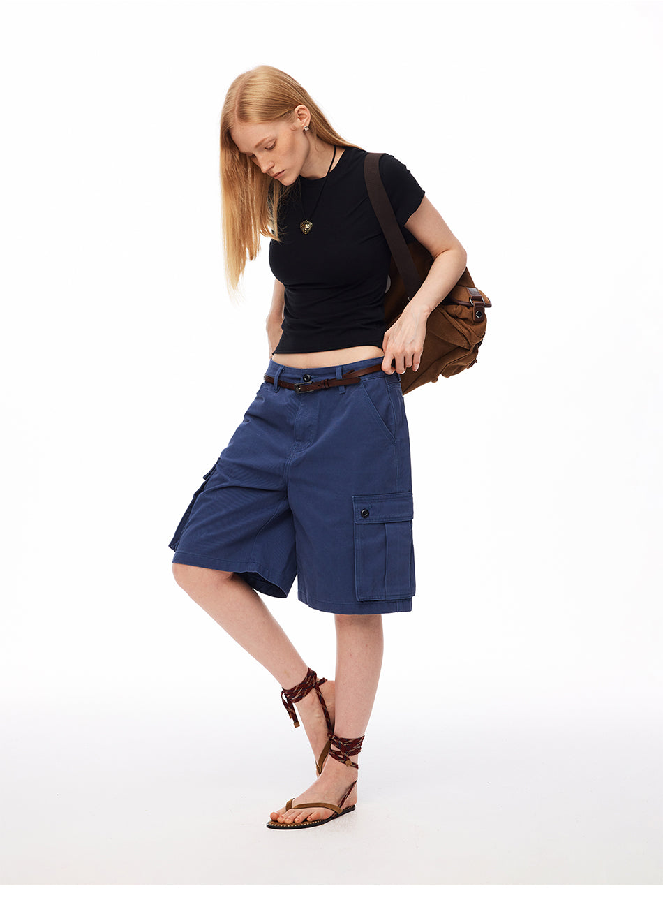 MADWITCH VINTAGE MULTI-POCKET CARGO SHORTS #CK3631D