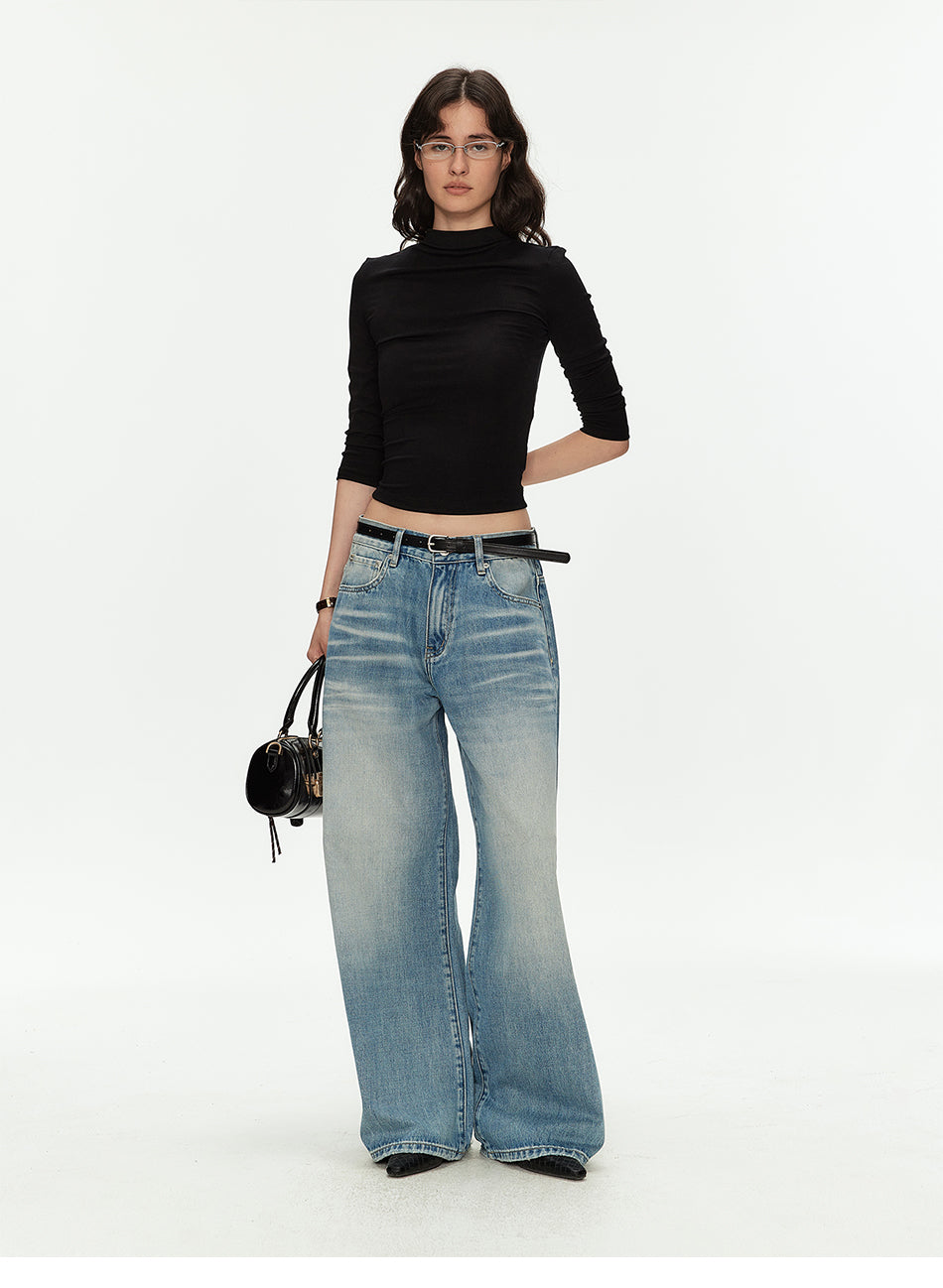 MADWITCH CROSS STUD DISTRESSED JEANS #MC2609