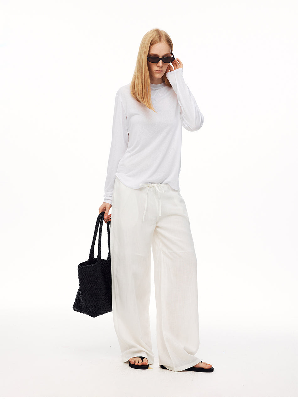 MADWITCH SHEER LYOCELL LONG-SLEEVE T-SHIRT #TC159