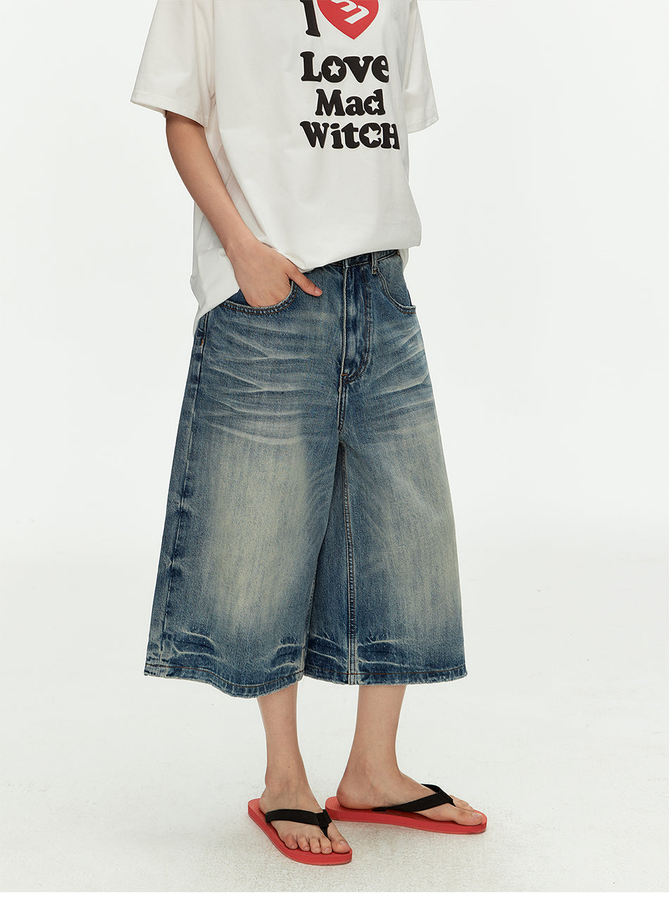 MADWITCH WASHED PARIS BUCKLE JEANS #CK9815D