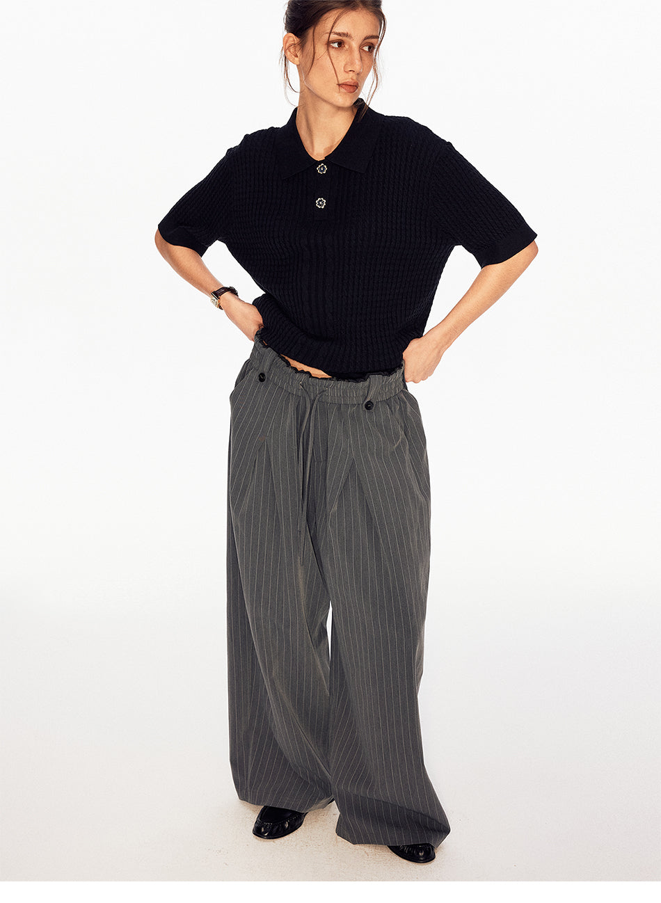 MADWITCH HERITAGE STRIPE WIDE TROUSERS #26048