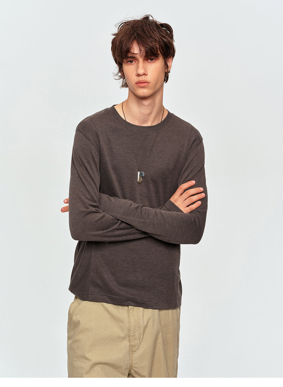 MADWITCH PANEL-CUT TEXTURED CREWNECK T-SHIRT #2605TX7056