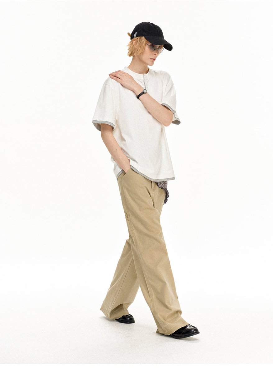 MADWITCH VINTAGE HENLEY FAUX LAYER TEE N2013 - MadWitch Store