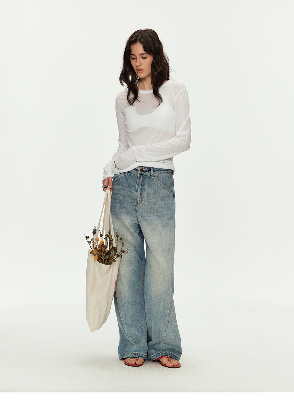 MADWITCH SHEER RELAXED LONG TEE #GPTC126N