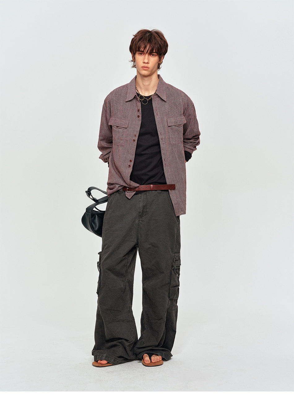 MADWITCH LINEN-BLEND TWO-POCKET SHIRT #880953