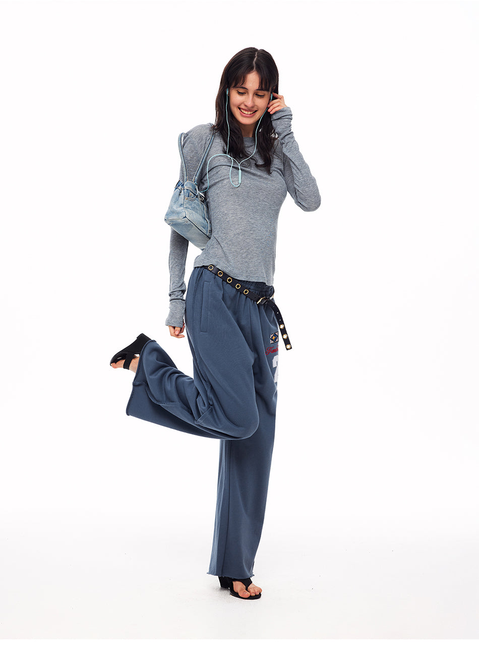 MADWITCH EMBROIDERED WIDE-LEG SWEATPANTS #CK61066