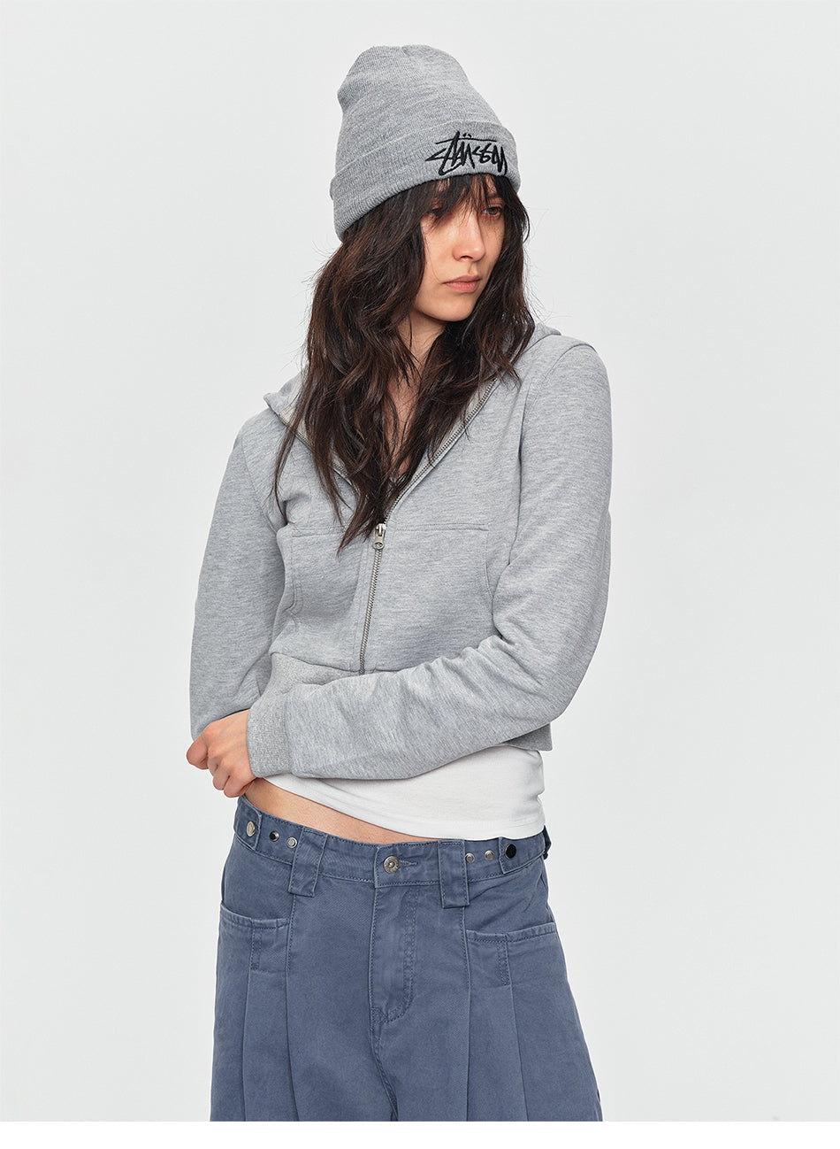 MADWITCH CROPPED SLIM-FIT ZIP HOODIE #C2026338