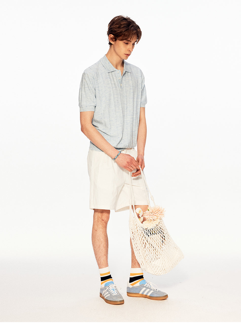 MADWITCH RIBBED POLO RELAXED TEE #MD27506