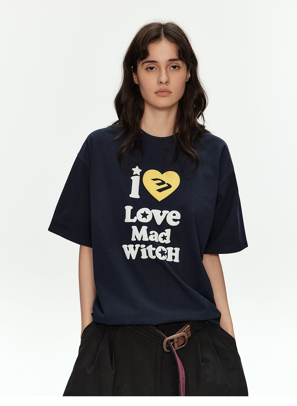 MADWITCH LETTER PRINT RELAXED TEE #M2019