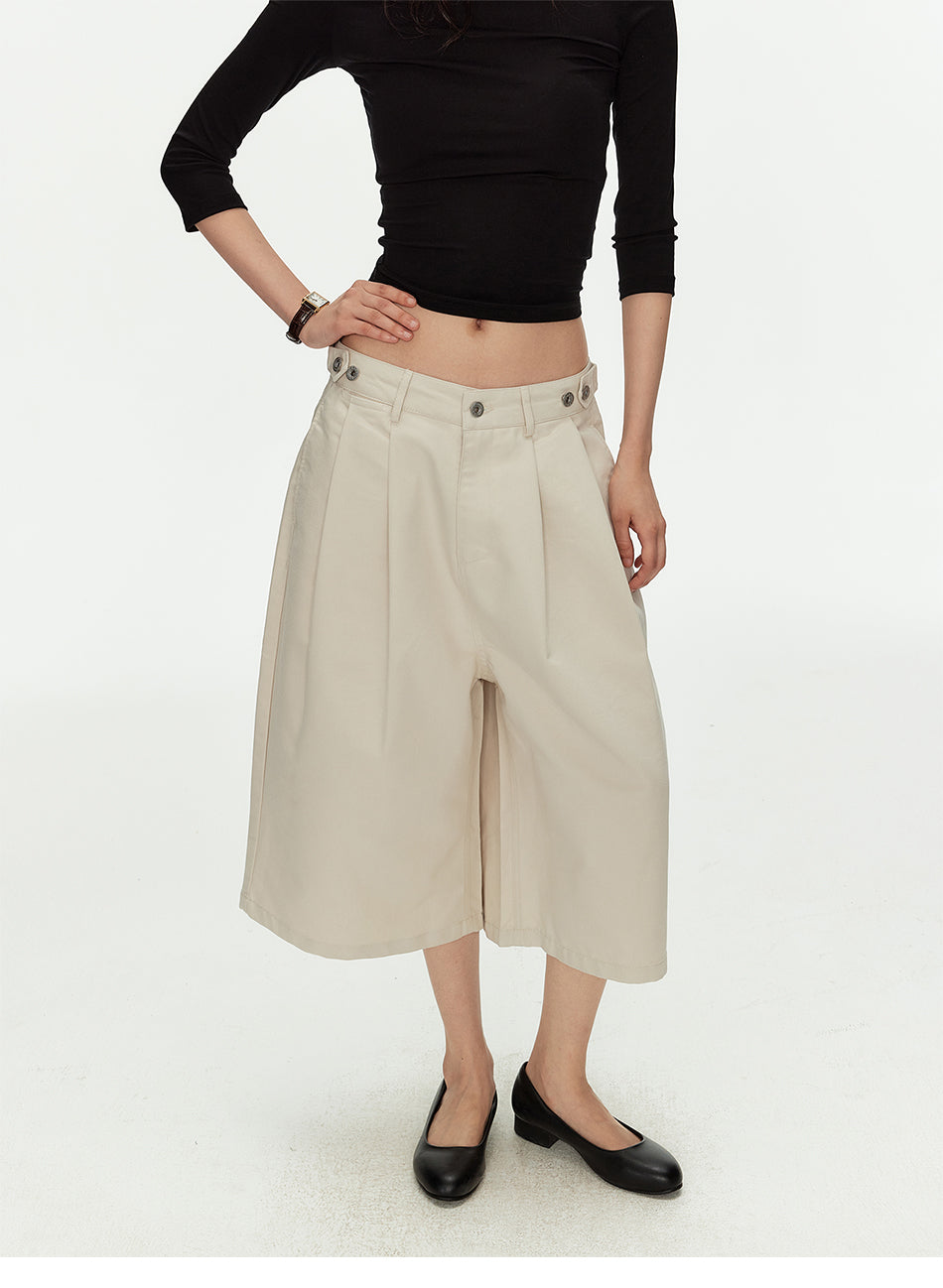 MADWITCH VINTAGE PLEATED CROP PANTS #CK273D