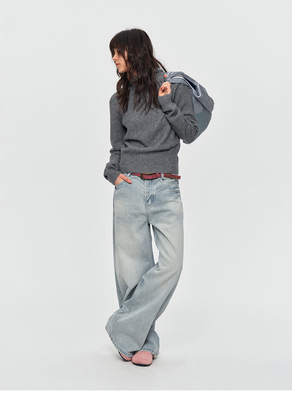 MADWITCH CROPPED SLOUCHY-HOOD KNIT SWEATER #MYC025