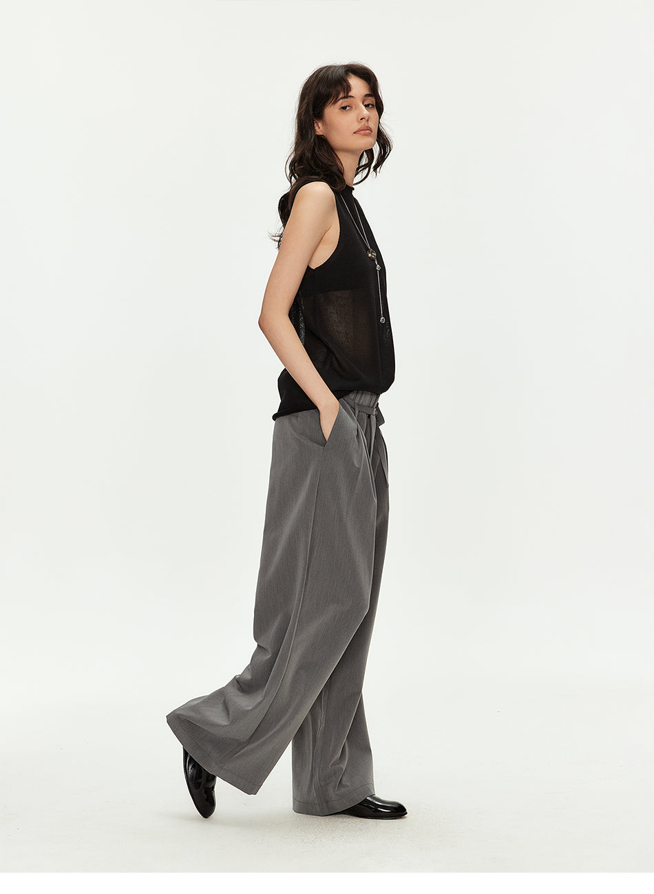 MADWITCH BELTED PLEATED WIDE TROUSERS #Z7611