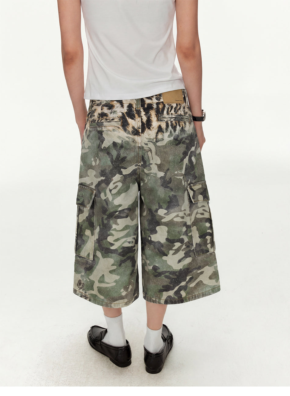 MADWITCH CAMO LEOPARD GRADIENT CARGO PANTS #G60050