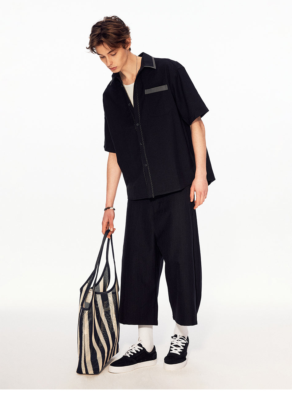 MADWITCH COLORBLOCK LINEN POCKET SHIRT #880822