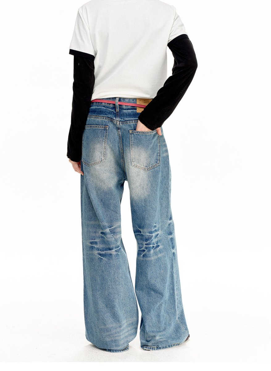 MADWITCH VINTAGE DISTRESSED LOOSE JEANS CK5609 - MadWitch Store