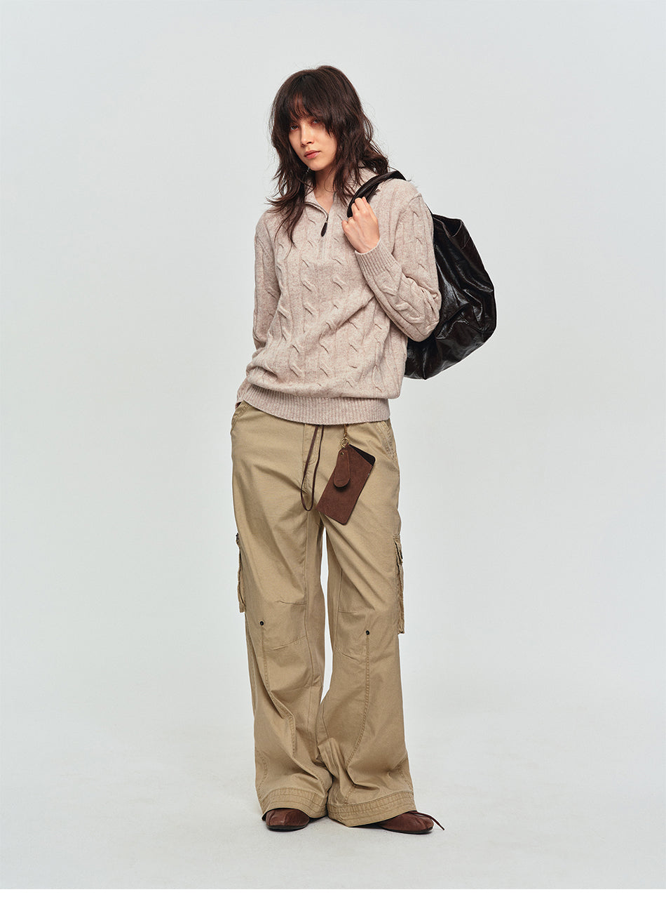 MADWITCH PANELED MULTI-POCKET CARGO PANTS #CK61019