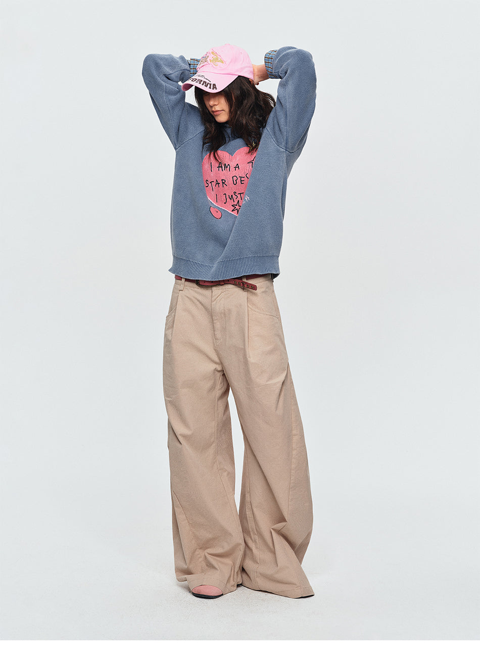 MADWITCH GRAFFITI HEART OVERSIZED SWEATER #MY2609