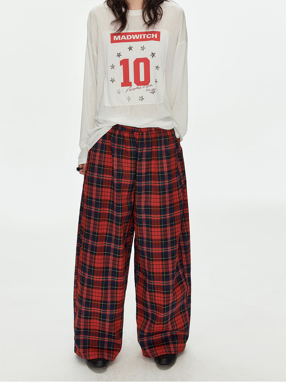 MADWITCH RED BLACK PLAID PANTS #CK61021