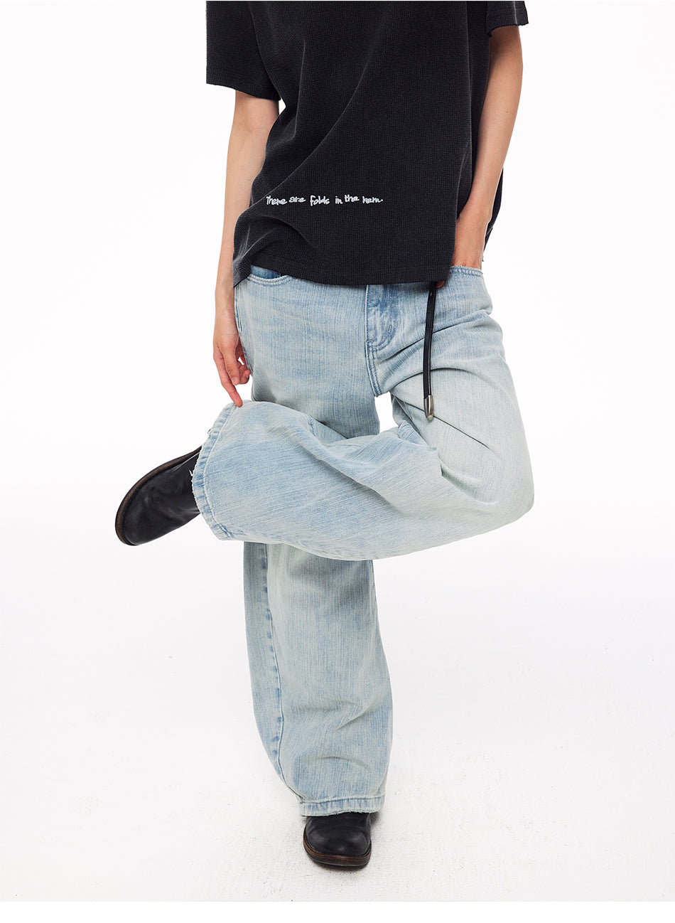 MADWITCH STUDDED WASHED CURVED JEANS #CK9837