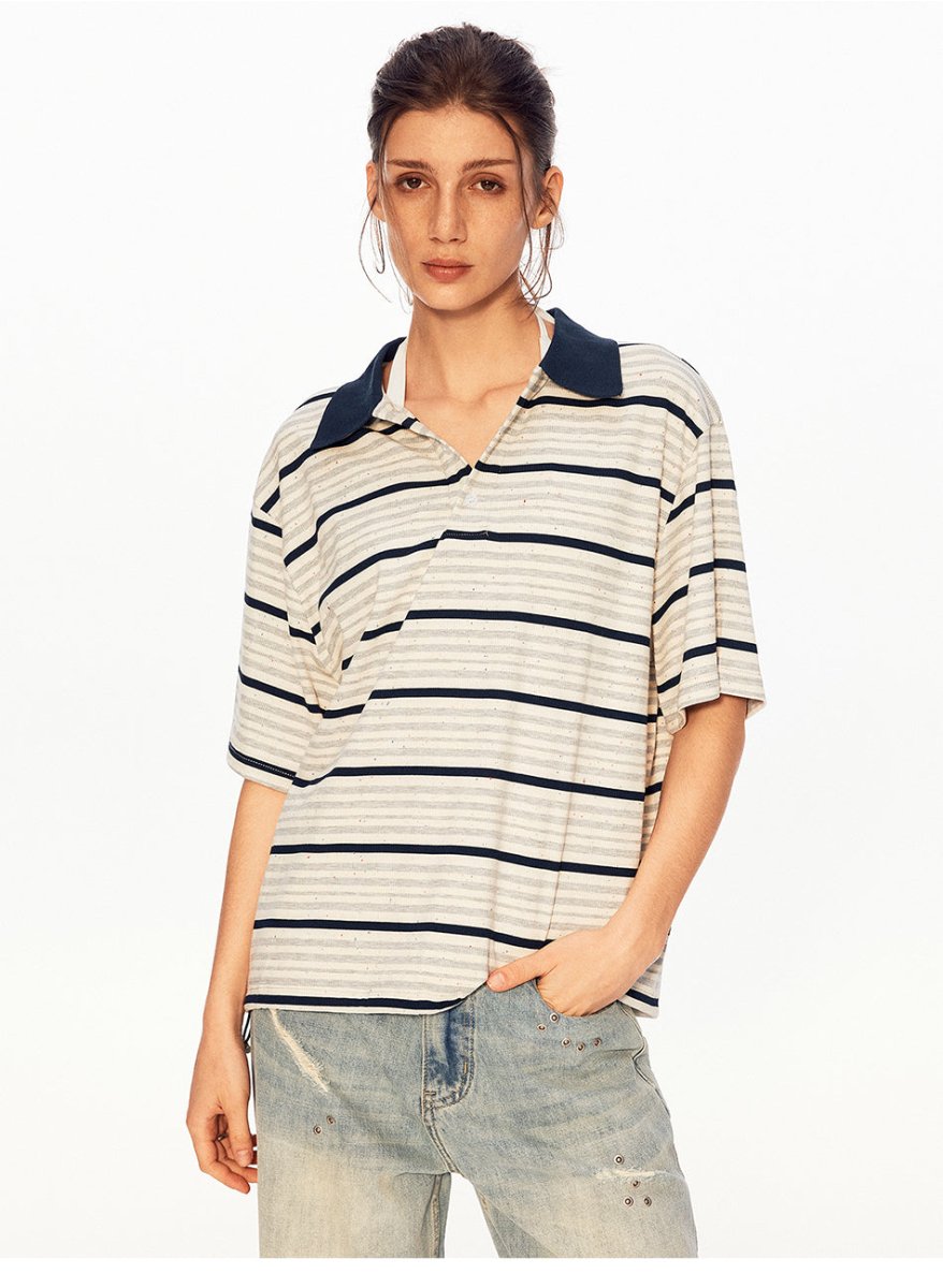 MADWITCH VINTAGE STRIPE POLO TEE PL013 - MadWitch Store