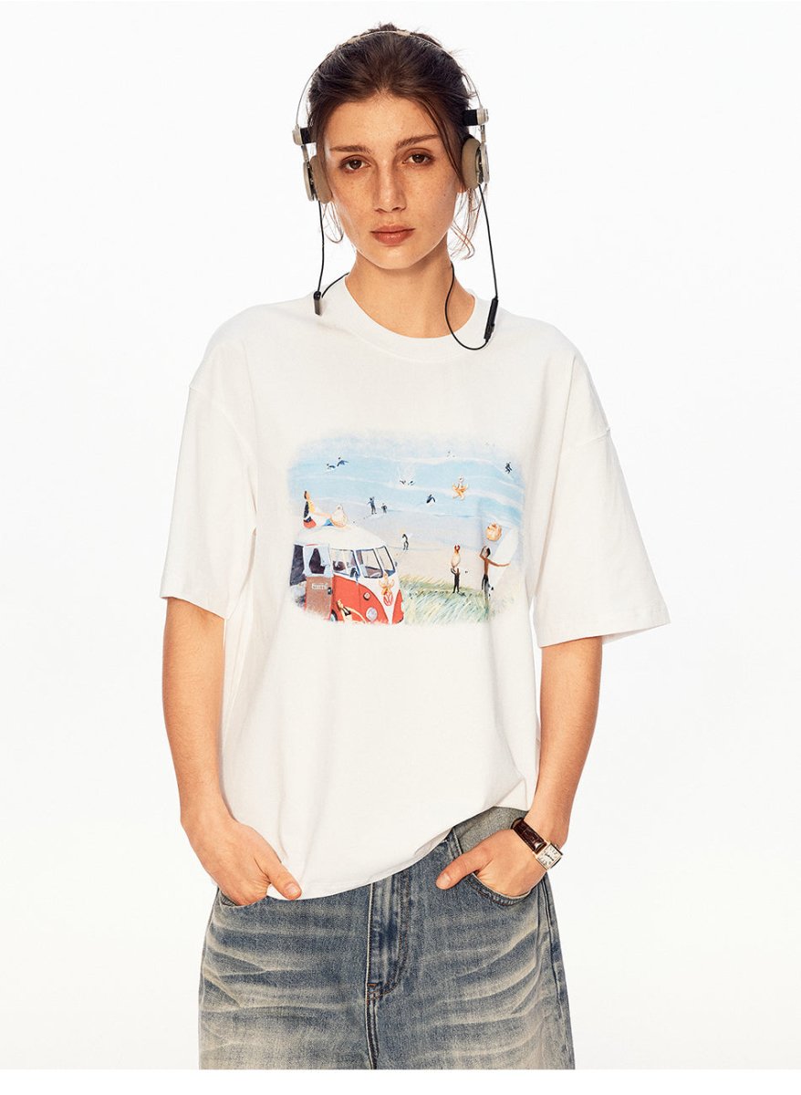 MADWITCH VINTAGE BUS PRINT TEE 991295 - MadWitch Store