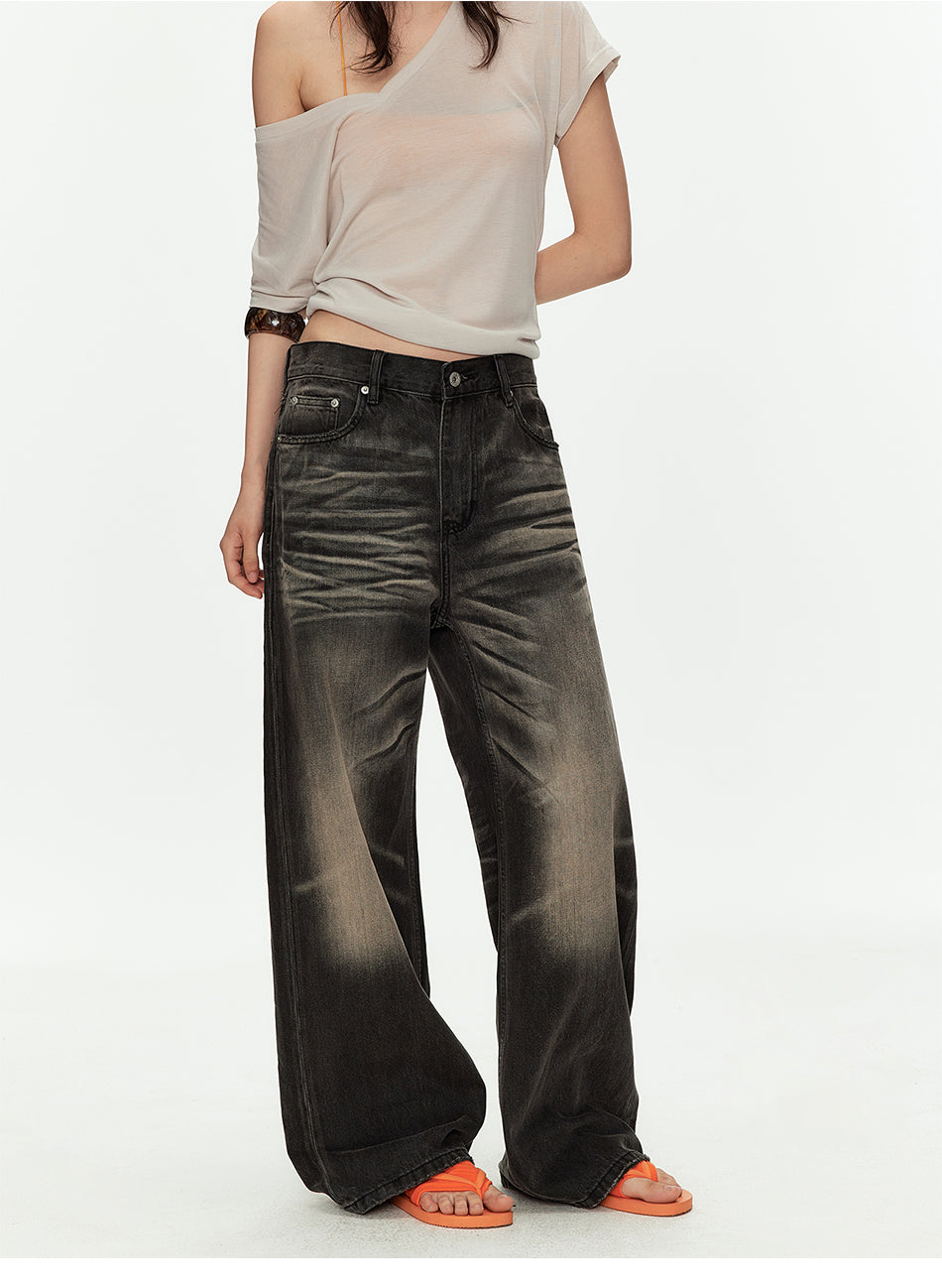 MADWITCH GRAY WASH BAGGY JEANS #GPC5608