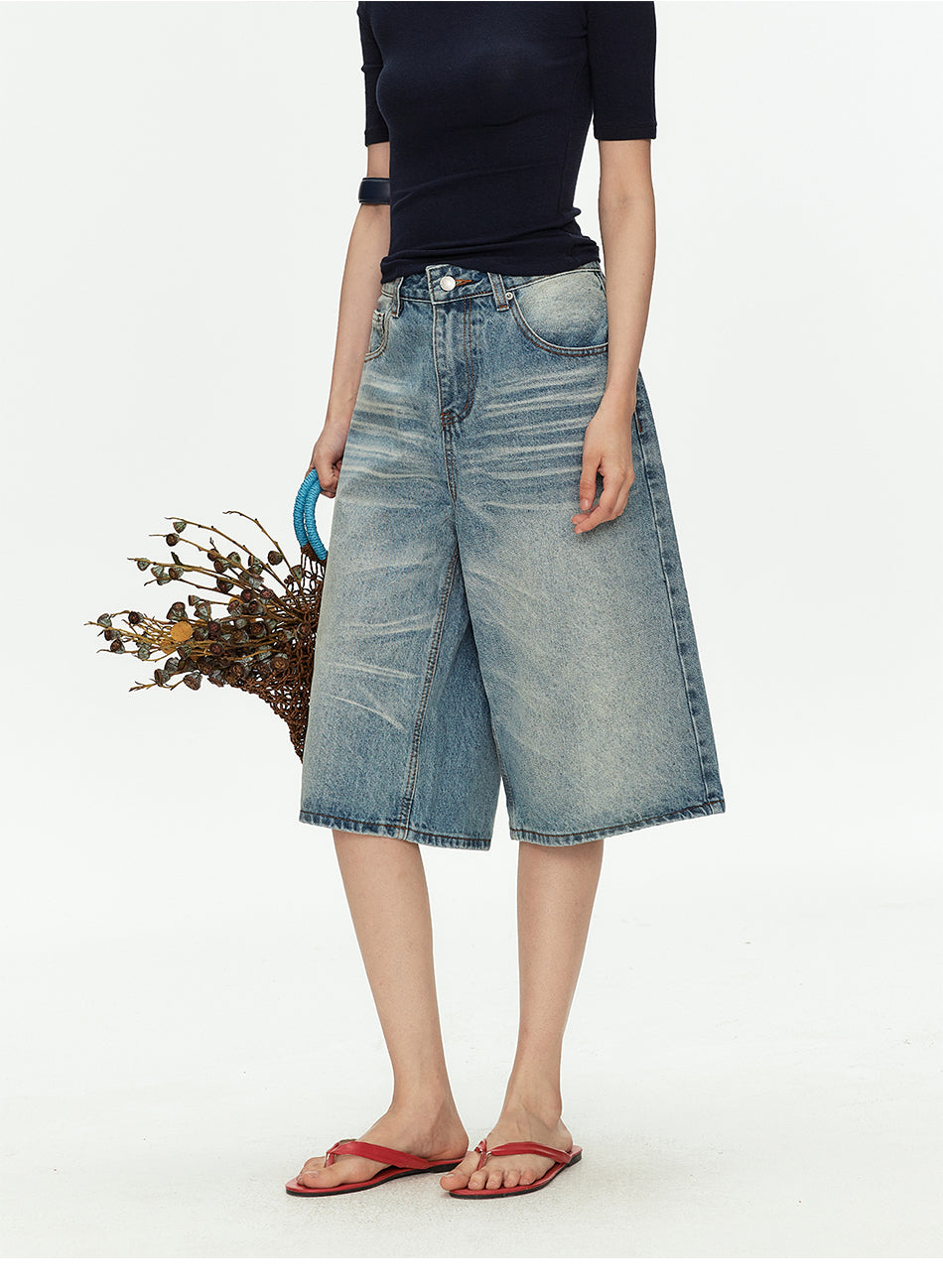 MADWITCH WHISKER WASH CROP JEANS #G60037