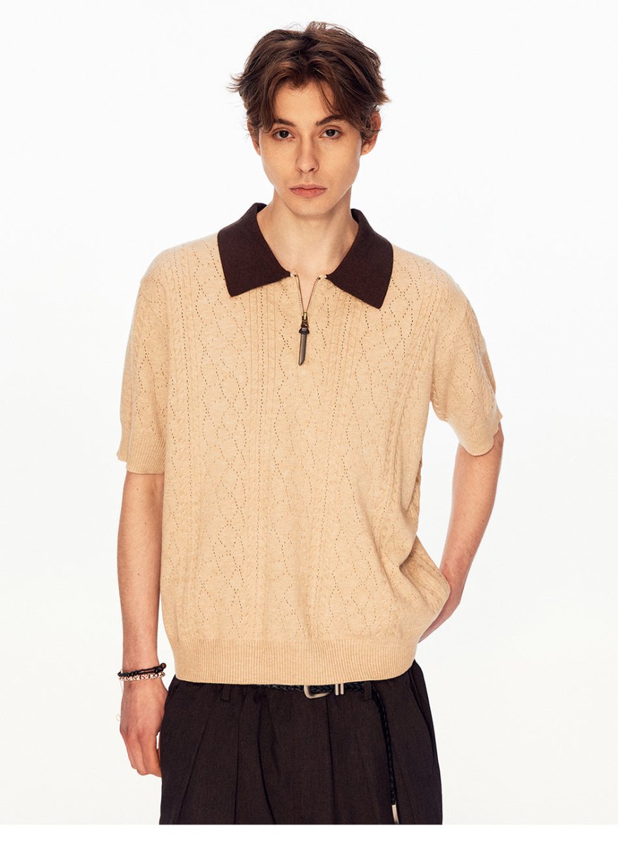 MADWITCH DOUBLE ZIP POLO KNIT TEE CT011 - MadWitch Store